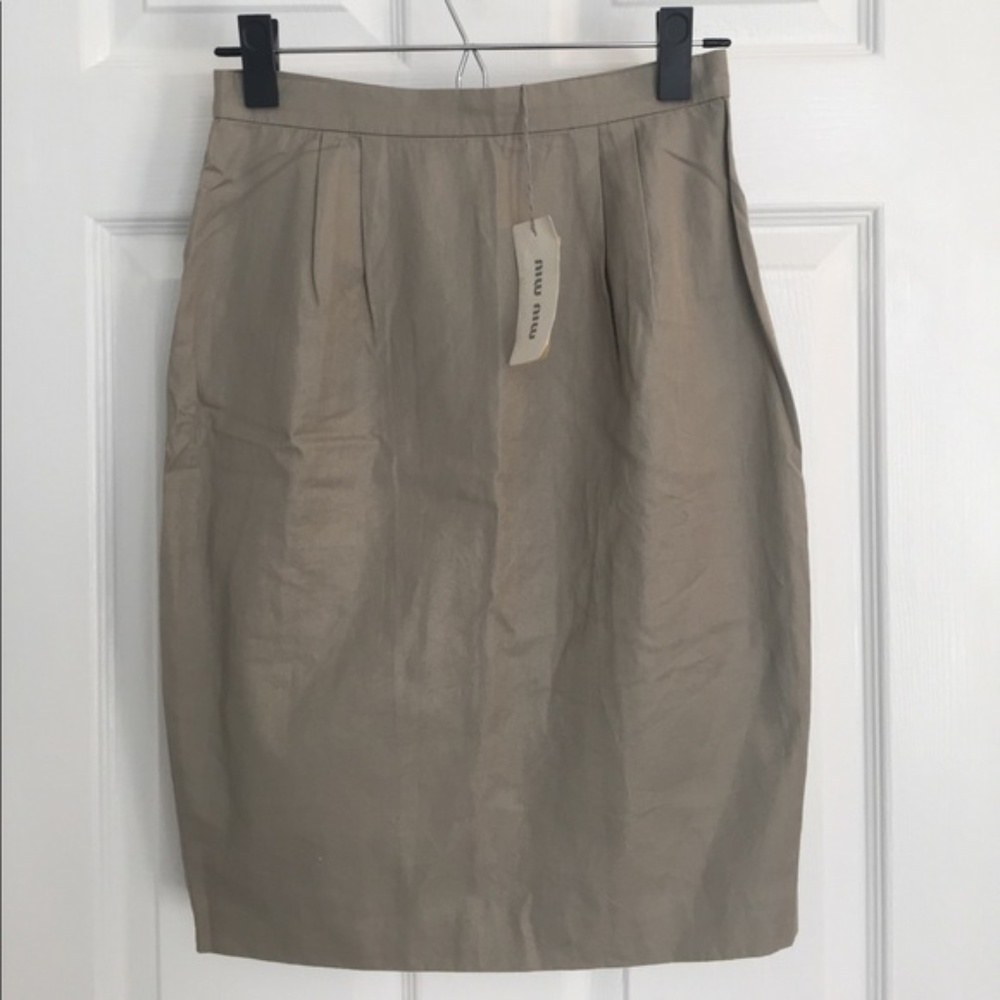 MOVING SALE!!! | Miu Miu | NWT Tan Pencil Skirt๐ฆ - Picture 1 of 4